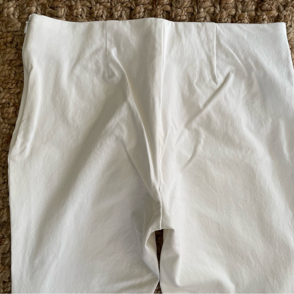 Lauren Ralph Lauren White Stretch Ankle Pants Size 10 Pull On Side Zip Slim - Picture 5 of 7